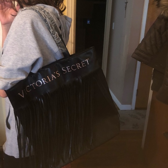 Victoria Secret Black fringe bag - Picture 2 of 7